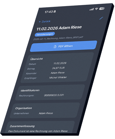 DocFlow App-&Uuml;bersicht